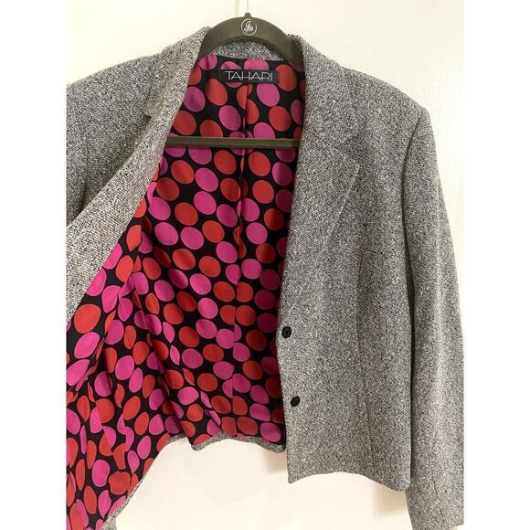 Tahari Gray Wool Blend Blazer - Size 14 (EUC) - Picture 5 of 7